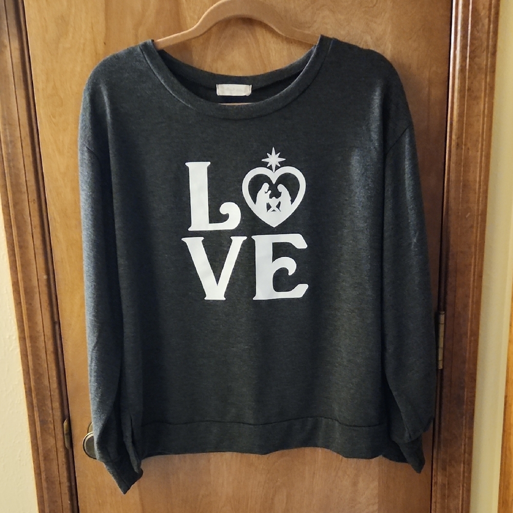 Charcoal Gray Love Sweater